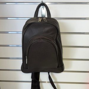 100% Genuine Leather Mini Backpack with Adjustable Straps